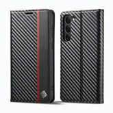 LC.IMEEKE Carbon Fiber PU + TPU Horizontal Flip Leather Phone Case, For Samsung Galaxy S23 5G, For Samsung Galaxy S23+ 5G, For Samsung Galaxy S23 Ultra 5G
